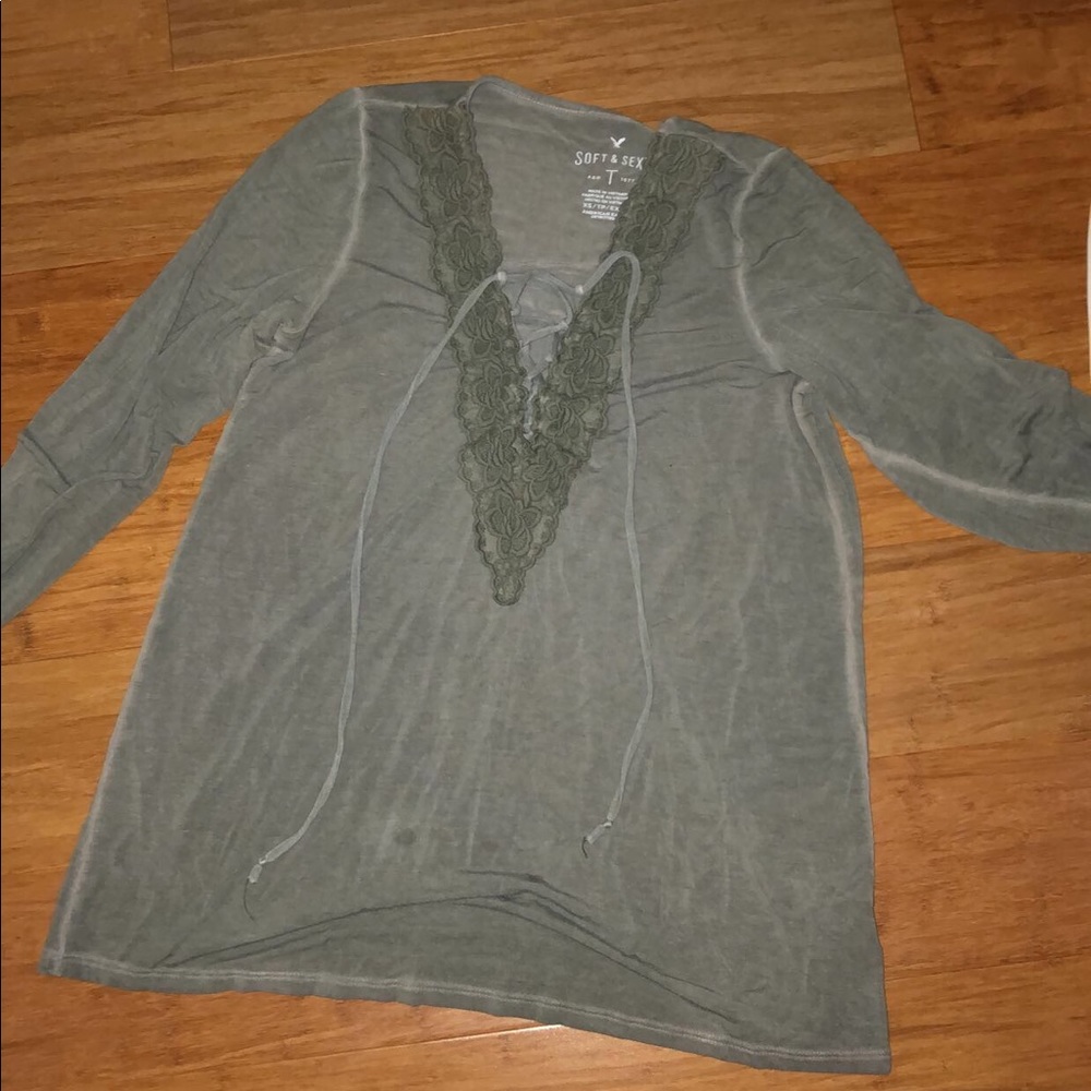 Olive Green American eagle top